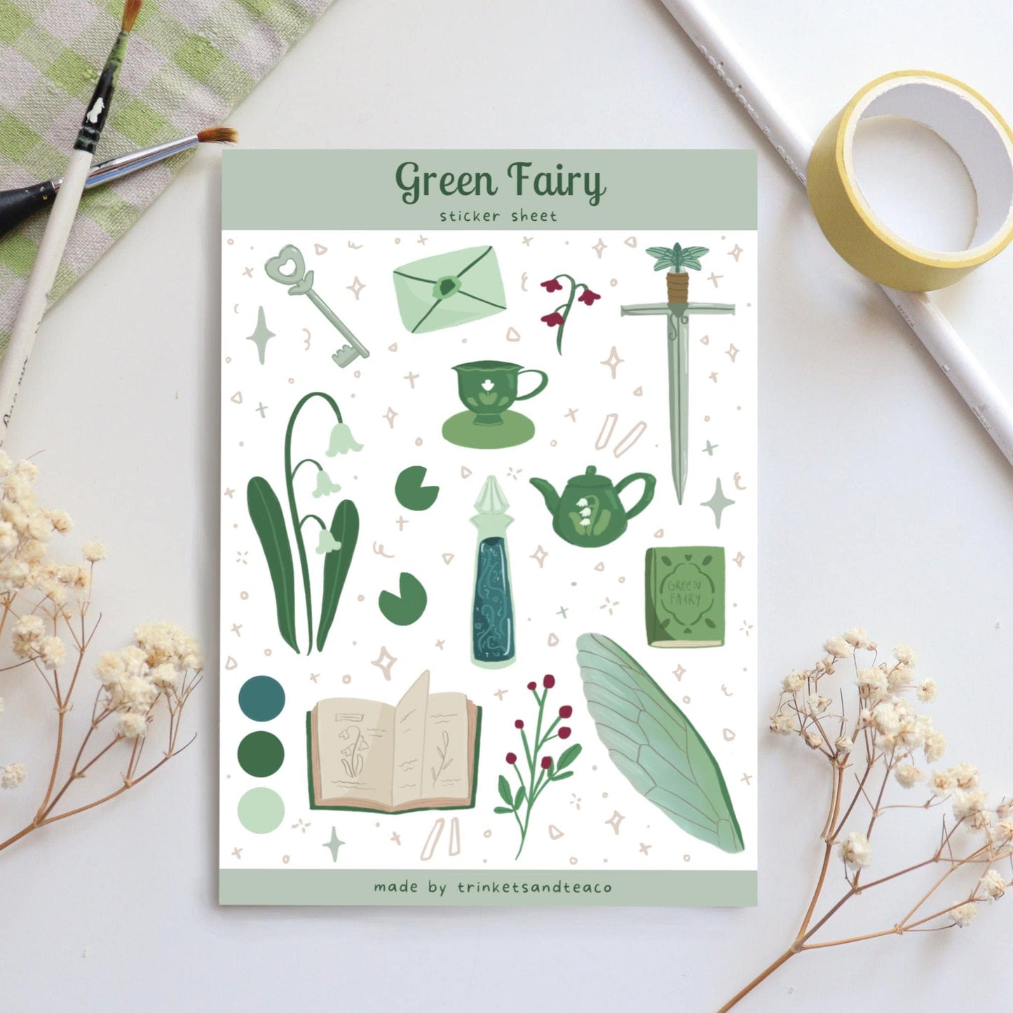 Green Fairy Sticker Sheet