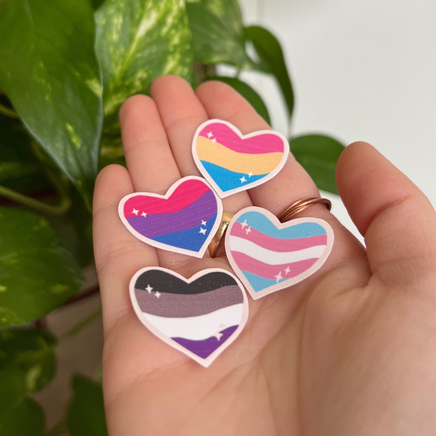 Heart-Shaped Pride Stickers