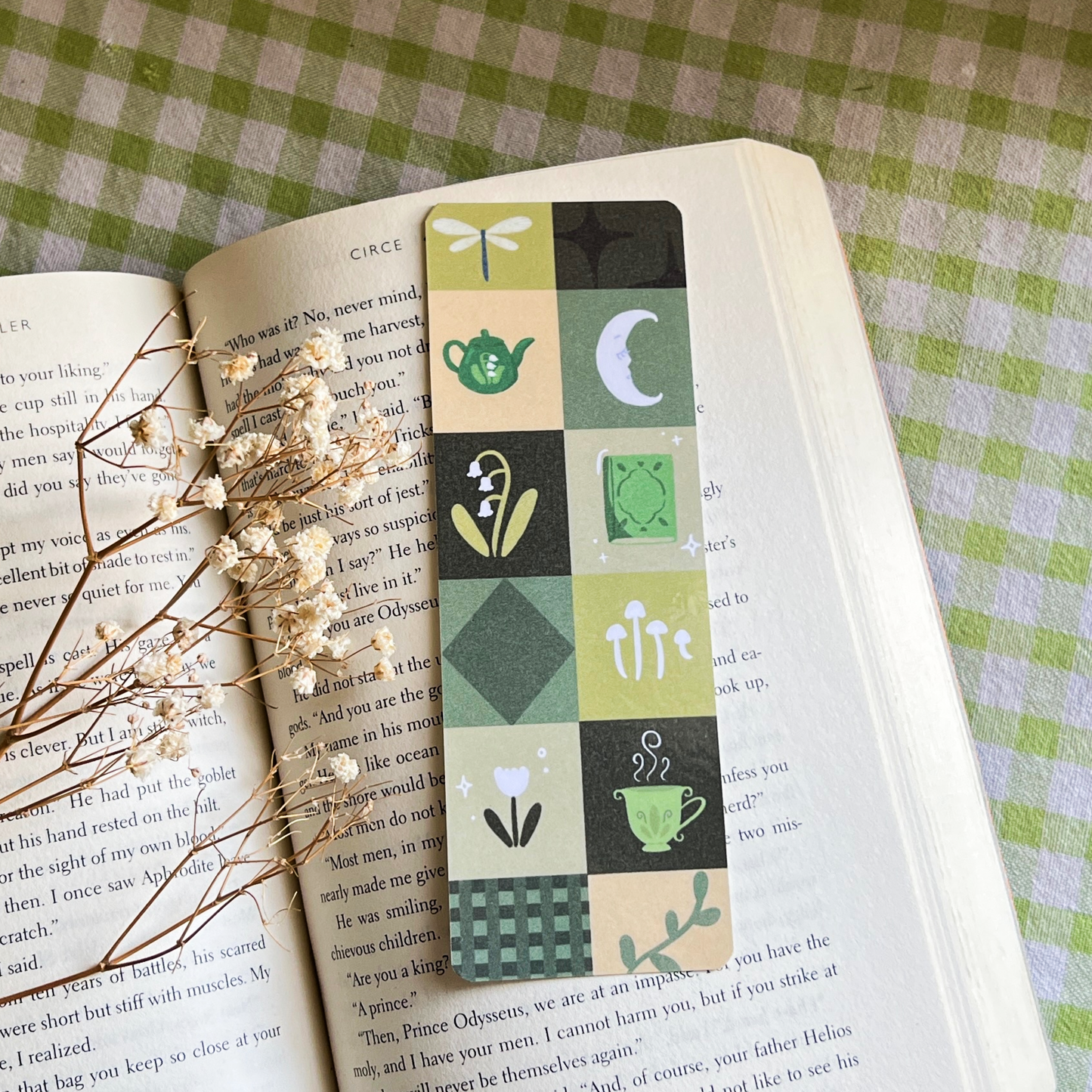 Green Patchwork Bookmark
