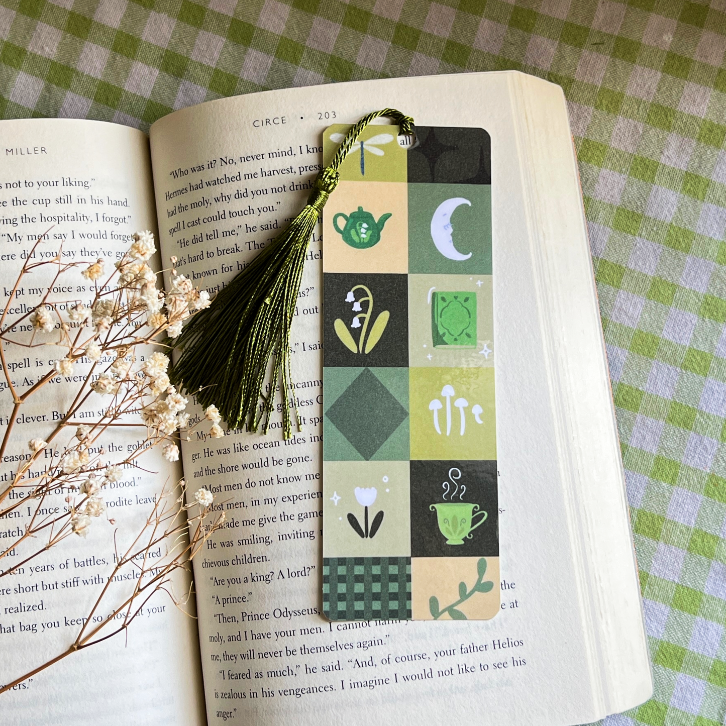 Green Patchwork Bookmark