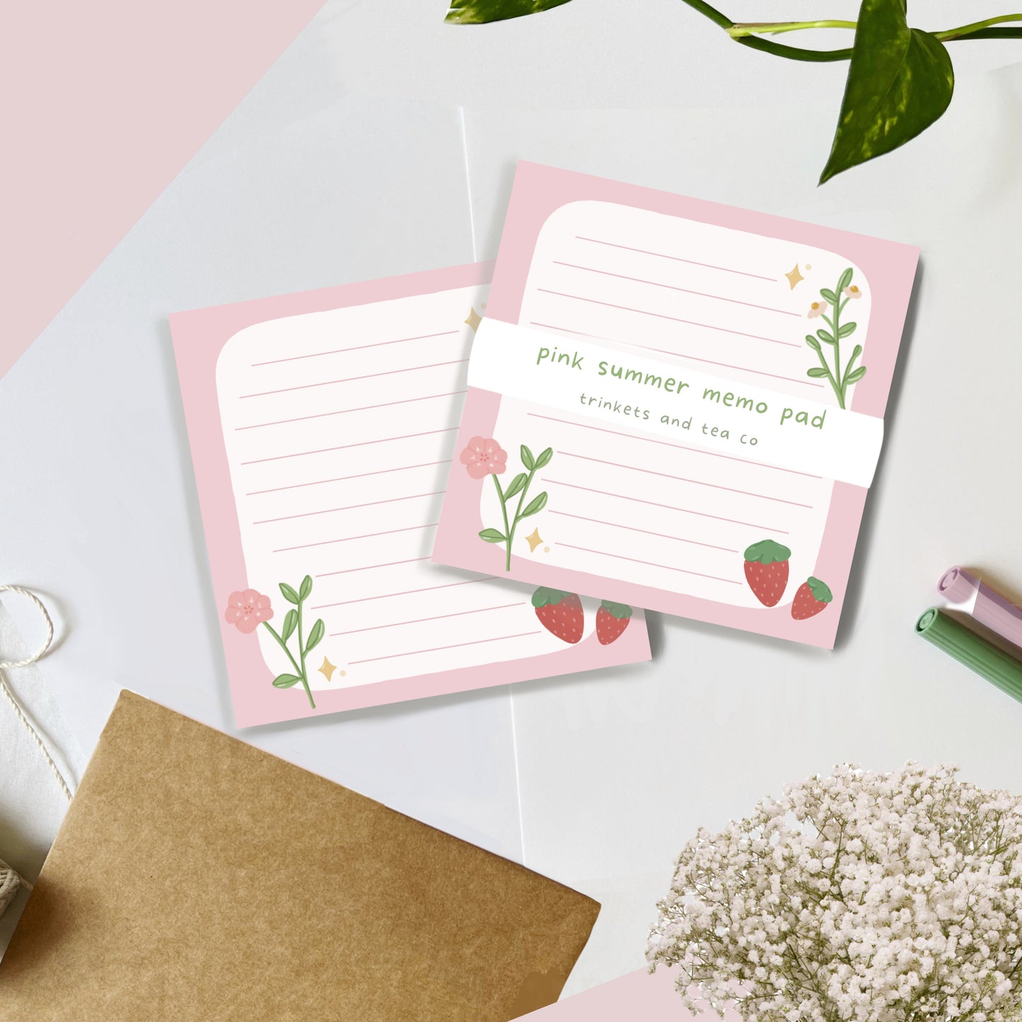 Pink Summer Memo Pad |