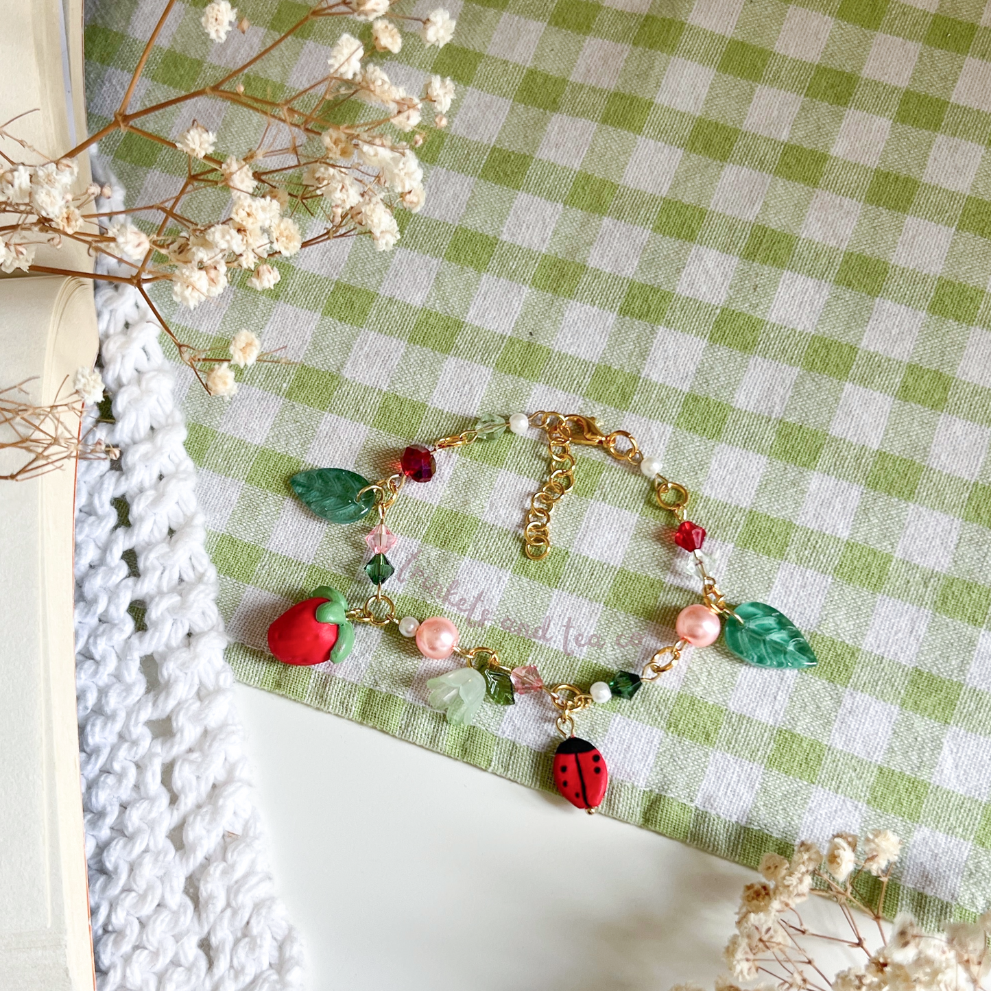 Strawberry and Ladybug Bracelet