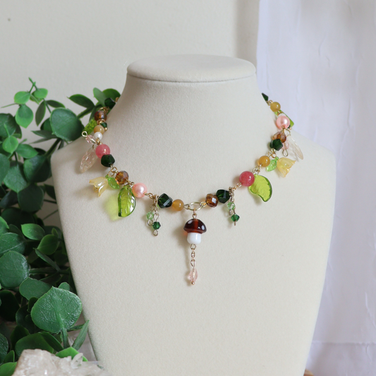 Mushroom Garden Necklace