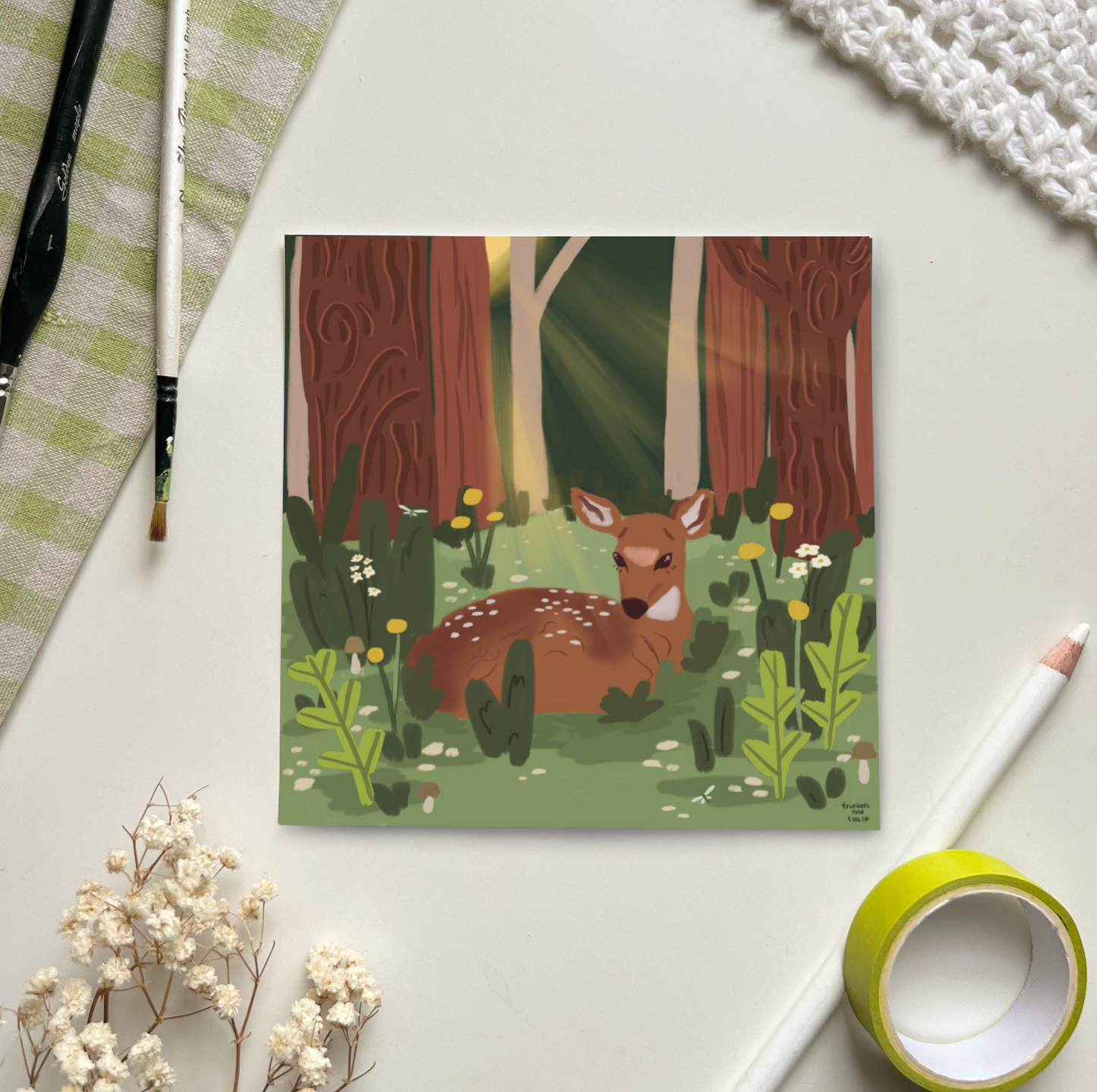 Fawn in Meadow Art Print