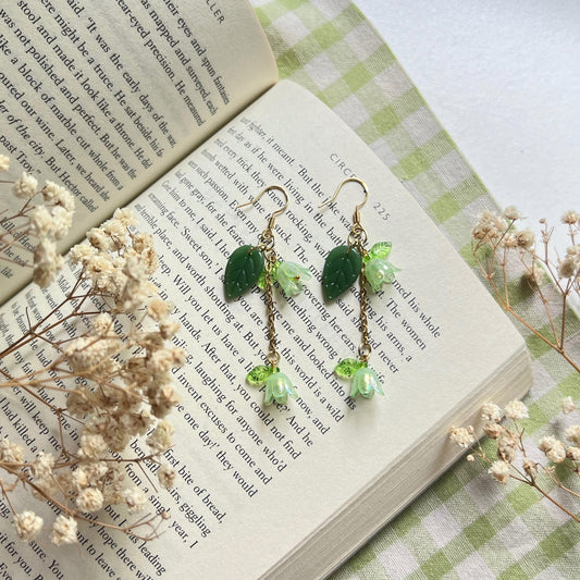 Green Flower Earrings