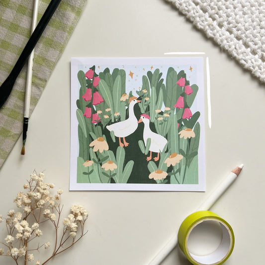 Garden Ducks Art Print