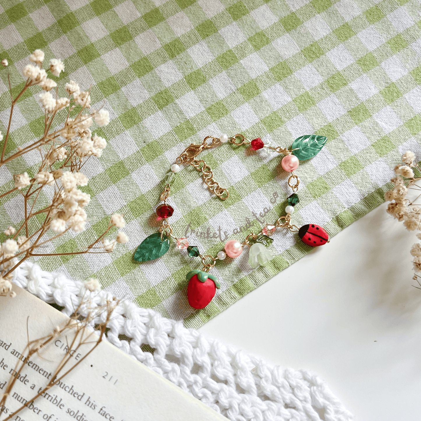 Strawberry and Ladybug Bracelet
