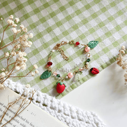 Strawberry and Ladybug Bracelet