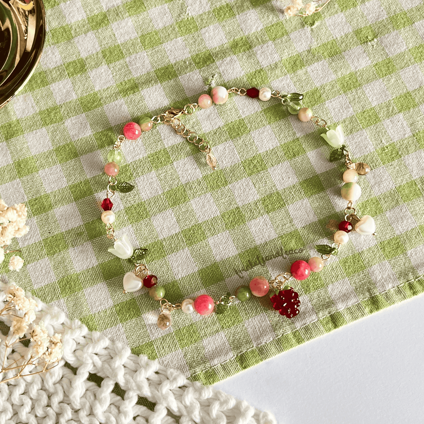 Raspberry Leaf Necklace